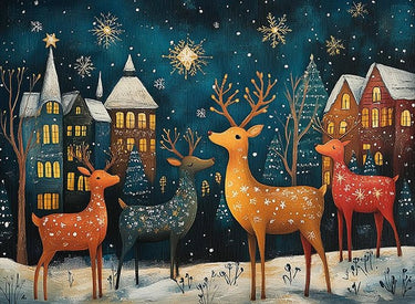 Enchanted Winter Night: Festive Deer Puzzle | MakeYourPuzzles